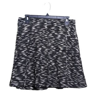 Loft Skirt Black Gray White Flowy Lined Knit Cotton Zipper Unique Fun Short